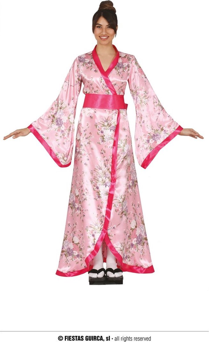 Geisha Kostuum | Oosterse Chique Roze Dame | Vrouw | Maat 38-40 | Carnaval kostuum | Verkleedkleding